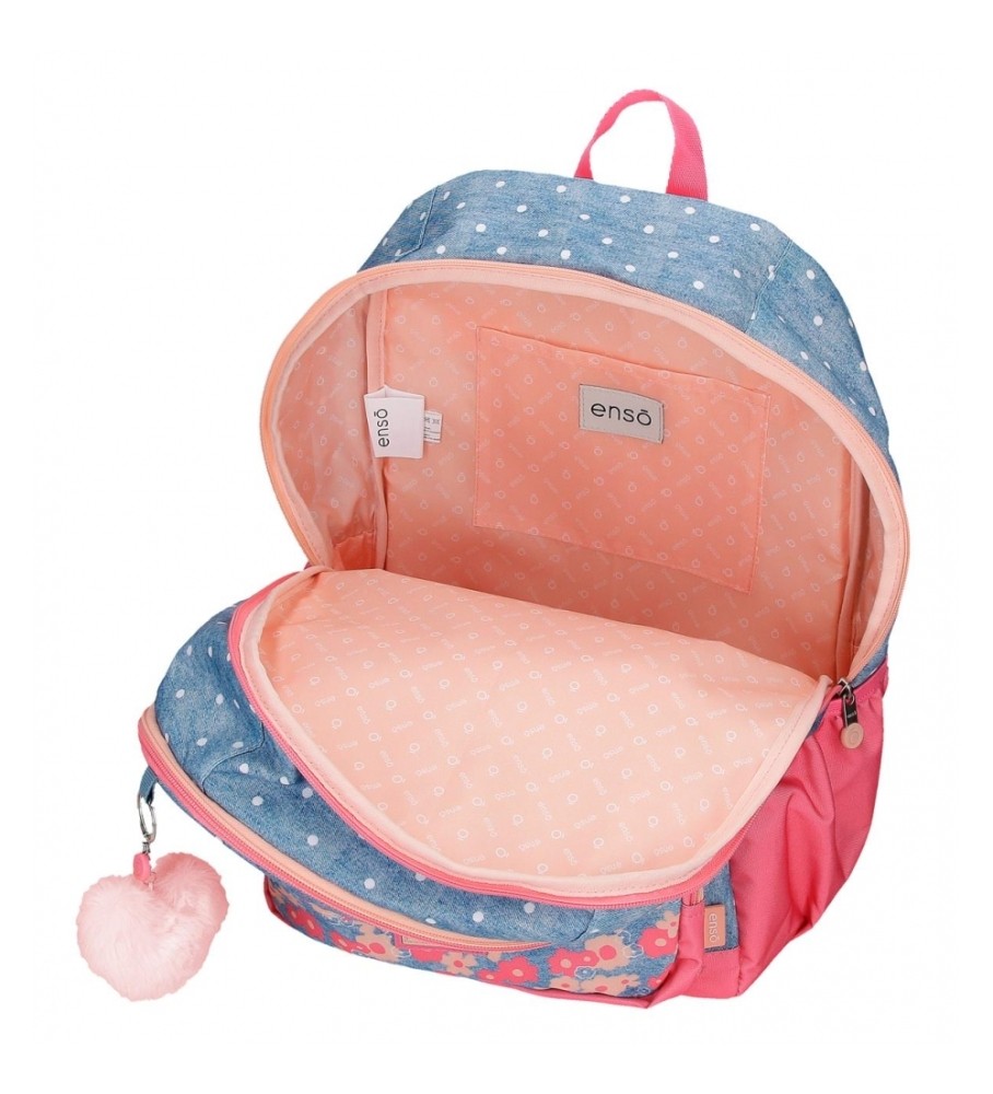 Mochila Enso Little Dreams com dois compartimentos, rosa