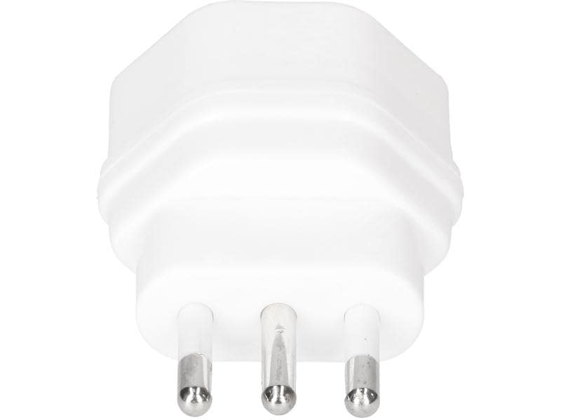 Max Hauri Reiseadapter Italien / Typ 13 3-polig Weisser Netzadapter