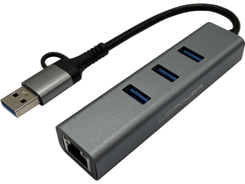 LC-Power LC-HUB-C-multi-9 RJ45-Anschluss für Netzwerkverbindung