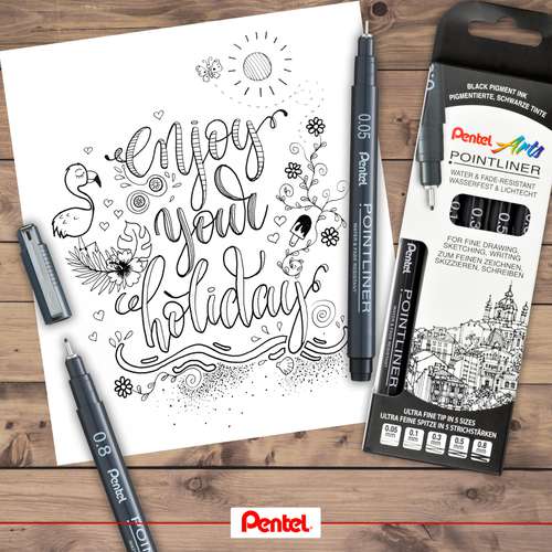 Pentel® POINTLINER Fineliner 5er-Set