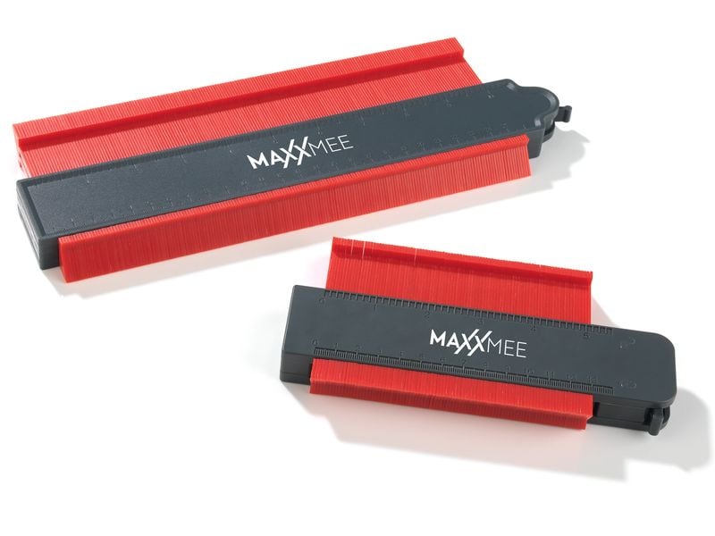MAXXmee Konturenlehre Set 2-tlg. grau/rot Helfer beim Verlegen von Laminat und Parkett
