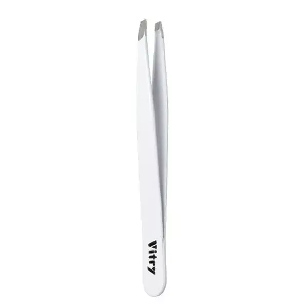 Pinça de bolso Vitry com mandíbulas assimétricas, aço inoxidável branco