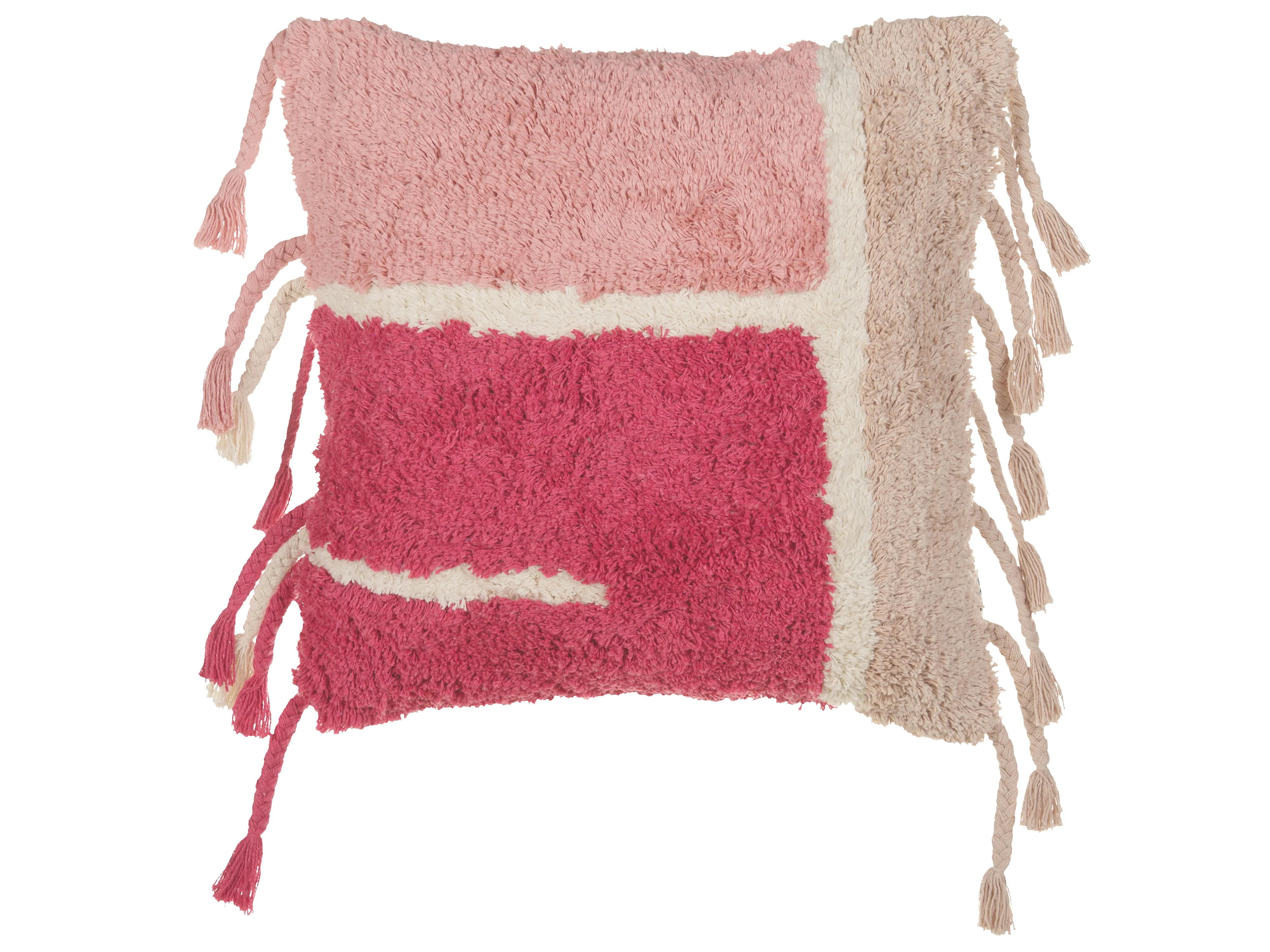 Set van 2 sierkussens BISTORTA Katoen 45 x 45 cm Roze geometrisch patroon