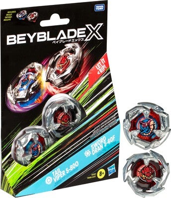 Beyblade X Tail Viper 5-80O & Sword Dran 3-60F Spinnere 2-Pack