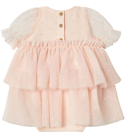 Lil' Atelier Bodykleid k/ä - NbfFrilla - Tyl - Peach Blush