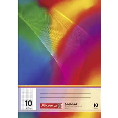 BRUNNEN Schulheft A5, kariert, Lineatur 10, 32 Blatt