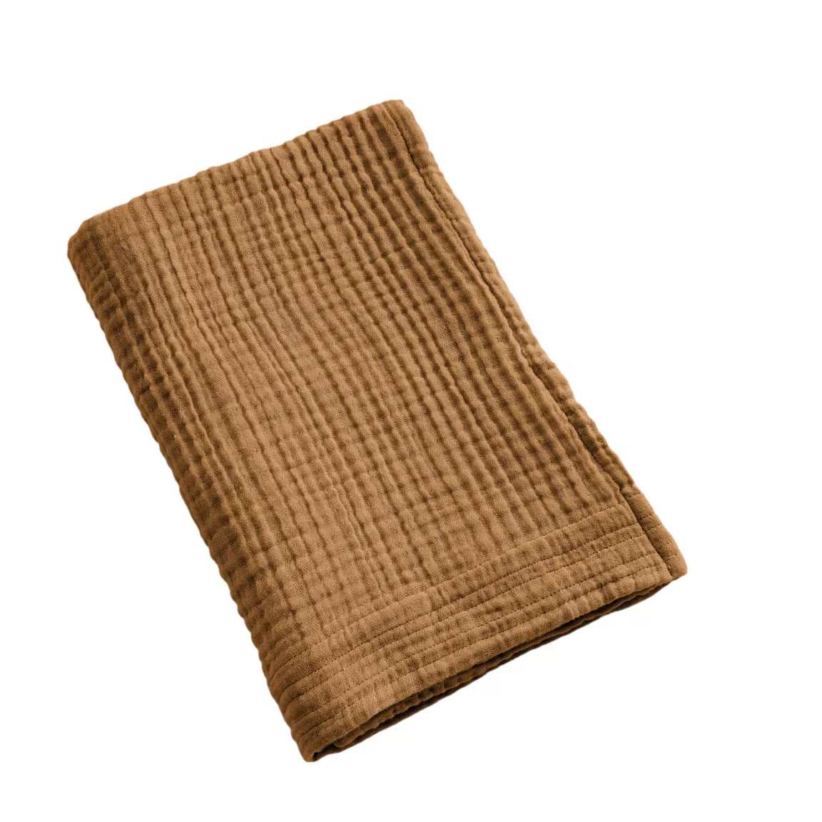 Serviette de bain gaze de coton (70 x 130 cm) Gaïa Camel