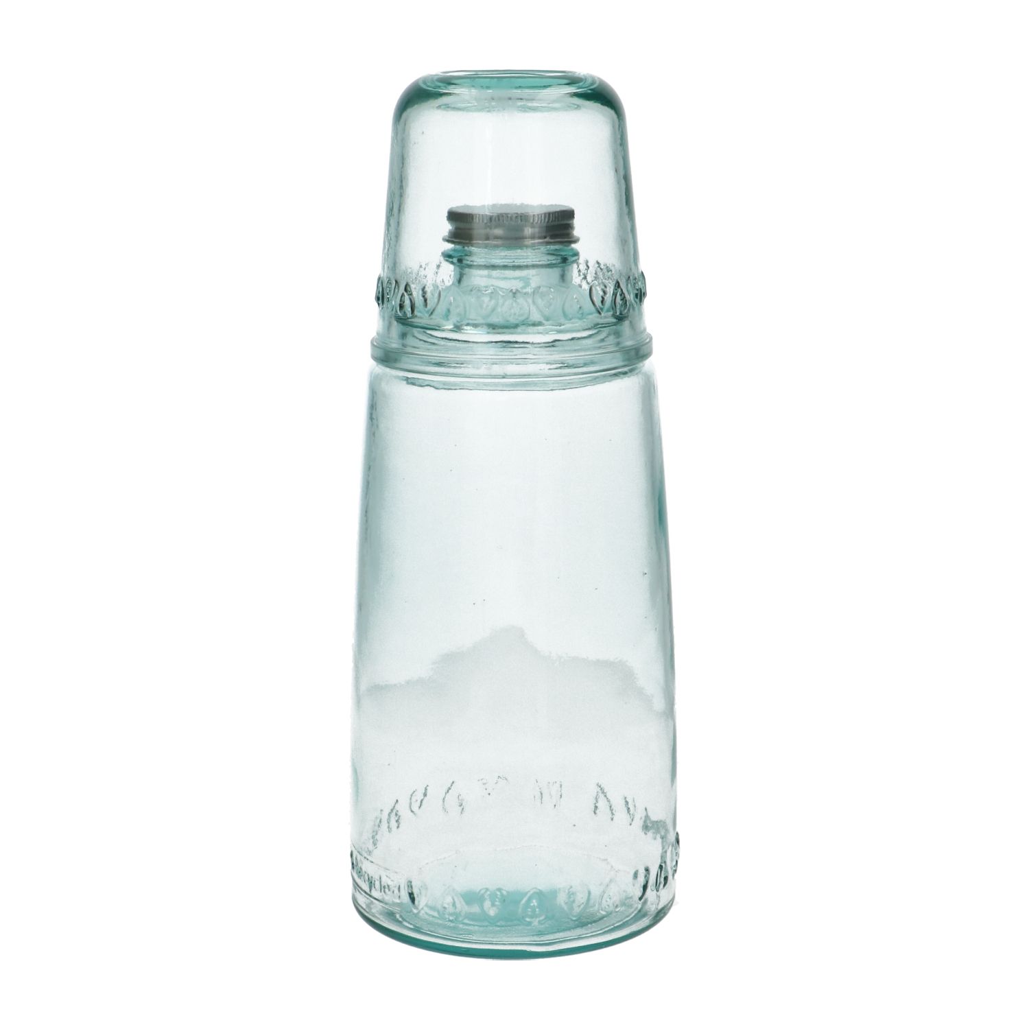 Fles met glas, recycled glas