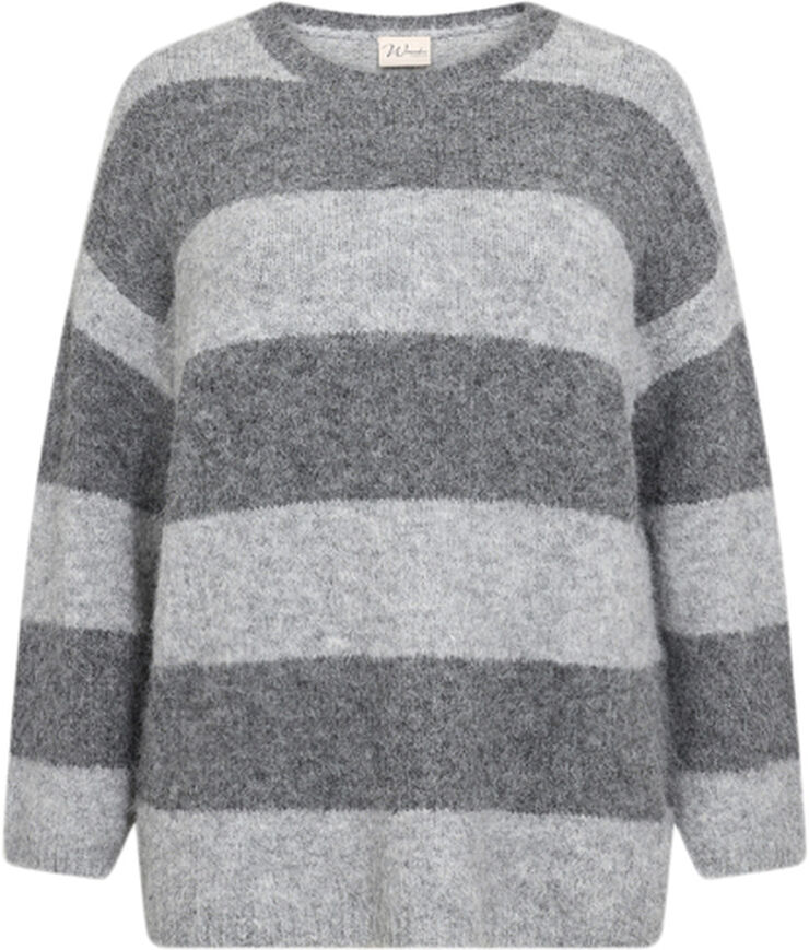 Wasabiconcept Curvy WA-JOLIE 1 Pullover Lys grå 99110c lt grey melange combi