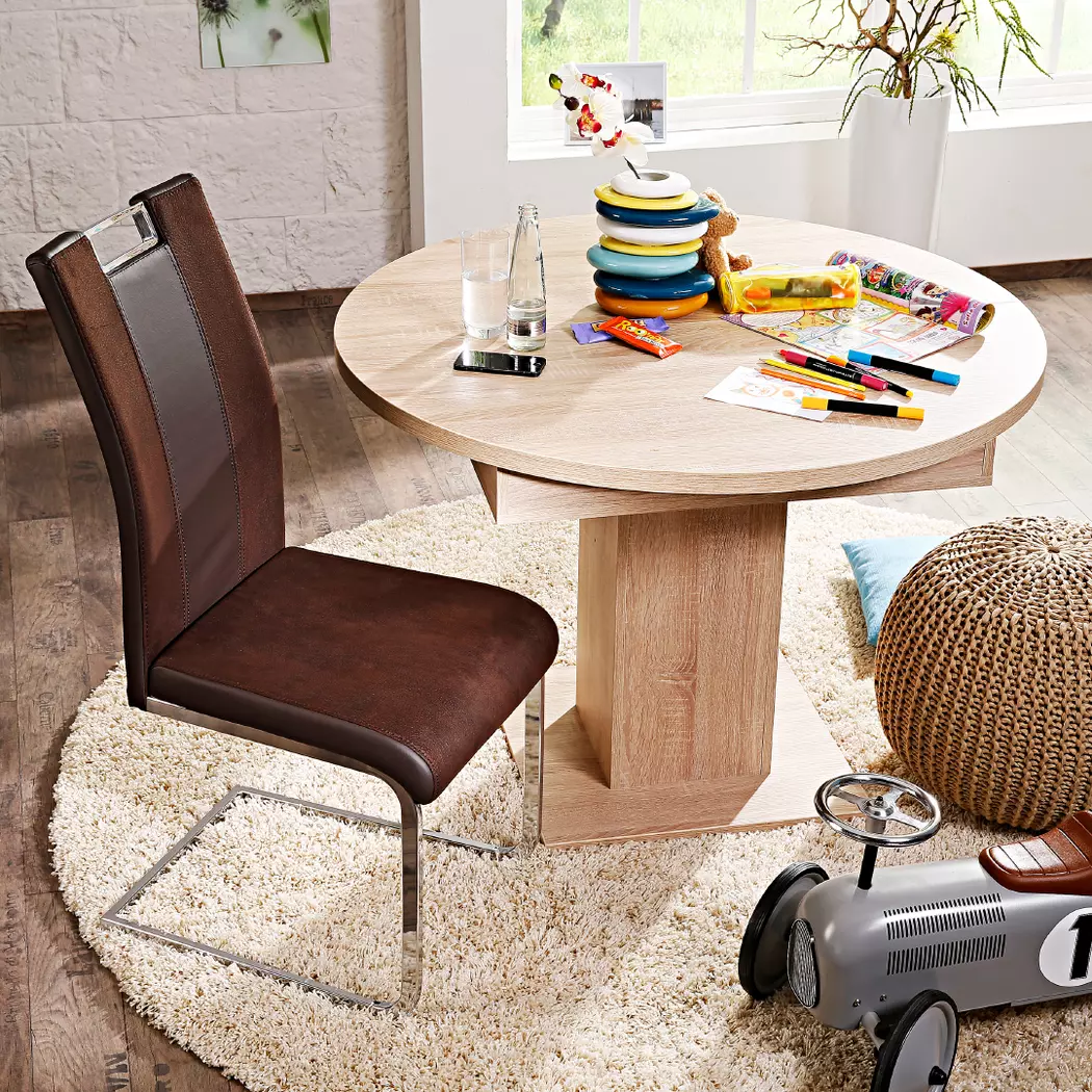 Esstisch mit Auszug Hugo Ø 104/144 cm
