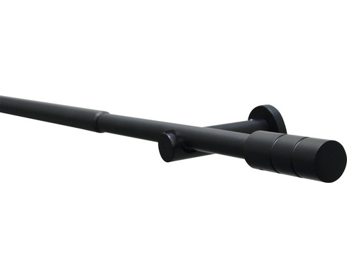 Gordijnroedeset Kreta zwart 120-210 cm Ø 16 mm/Ø 19 mm
