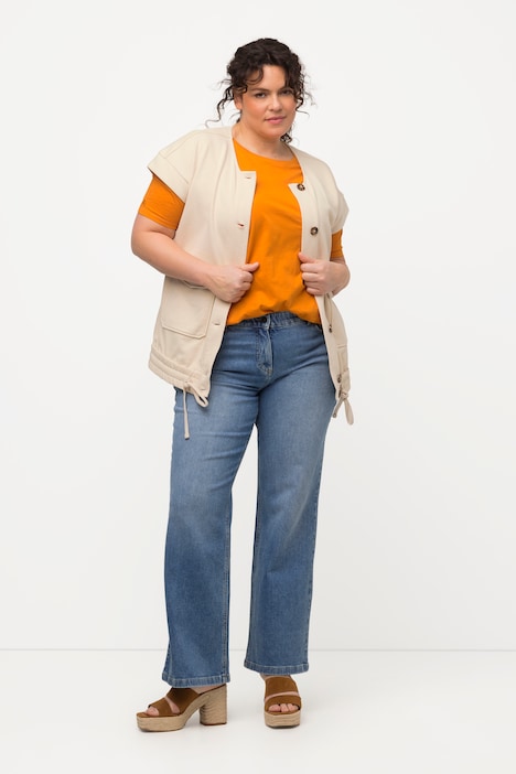 Marlenejeans Mary, weites Bein, Komfortbund, Biobaumwolle