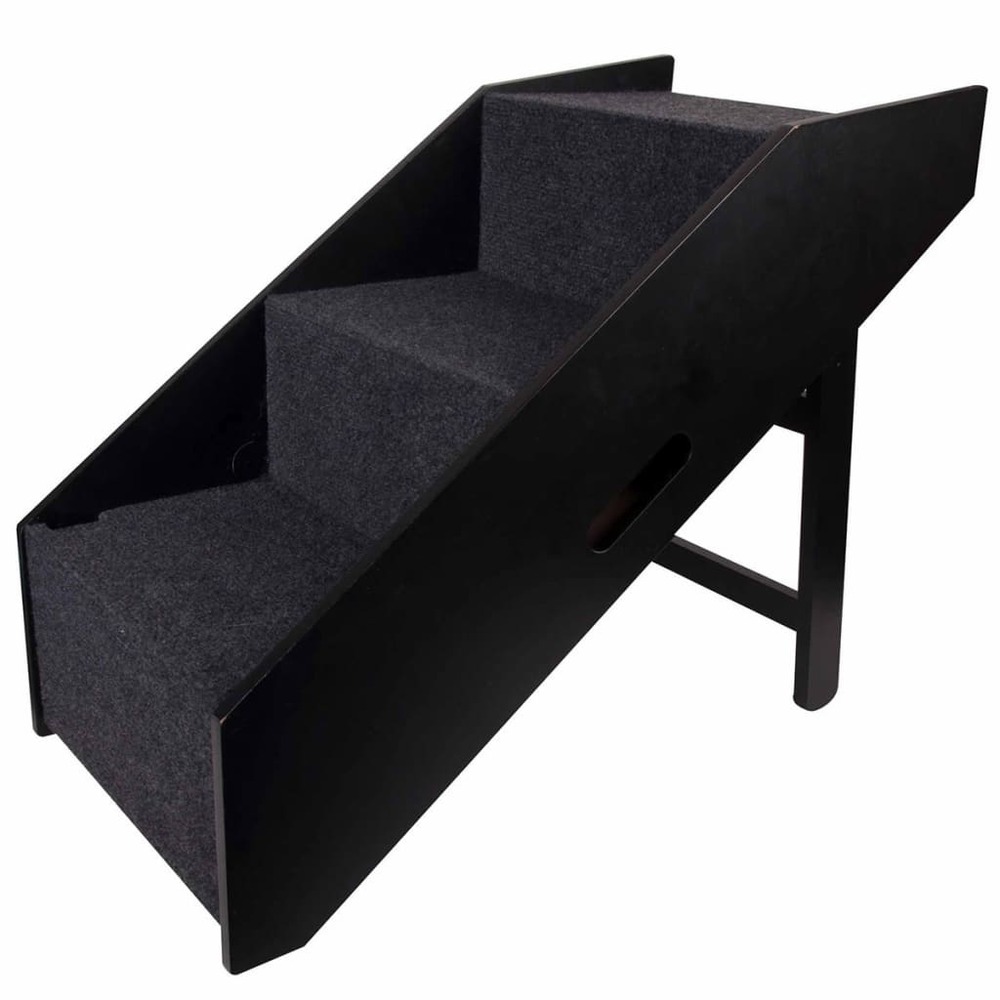 Rampe et escalier pour animaux noir 62 x 36 x 51 cm 515222