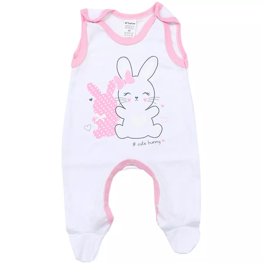 TupTam Baby Mädchen Strampler mit Aufdruck Spruch 3er Pack rosa