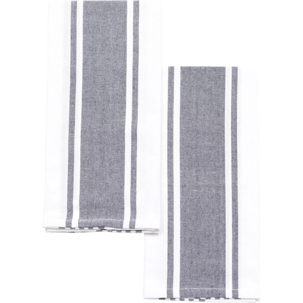 SET 2 TORCHONS LENA 50X70CM COTON POLYESTER BLEU