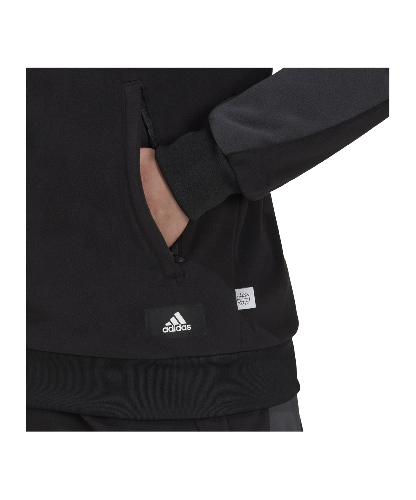 adidas Future Icons Fleece Trainingsjacke Schwarz
