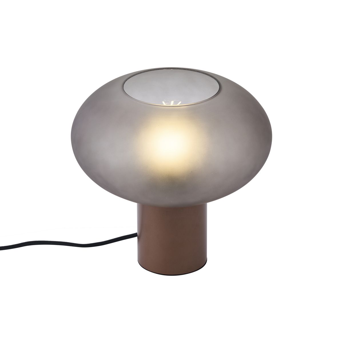 Design tafellamp brons met mat grijs glas - Umbrella