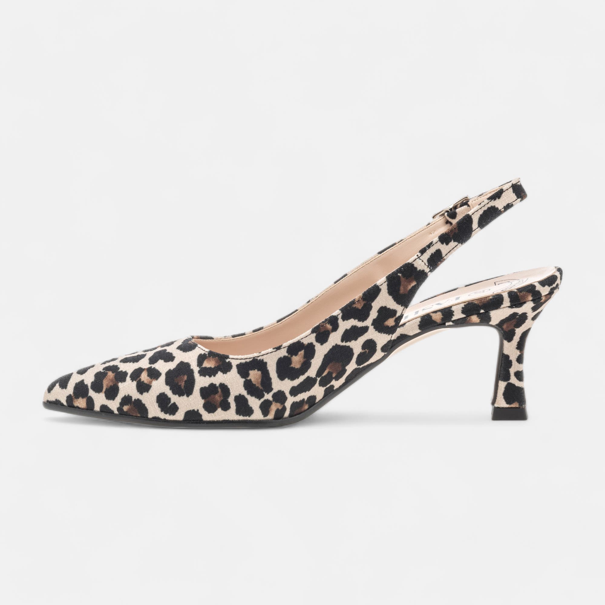 Escarpins avec bride arrière à talon Femme beige