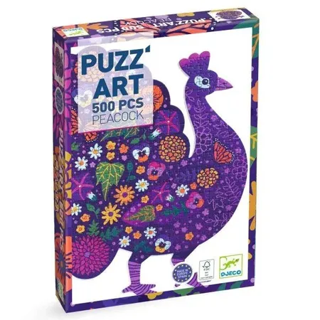Djeco Puzzle: Puzz´Art Pfau, 500 Teile