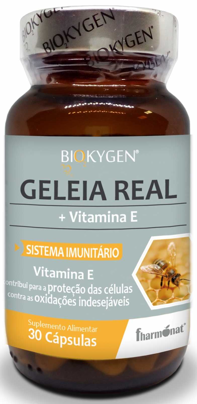 Phharmonas em Biokygen Jalea Real + Vitamina E 30 cápsulas