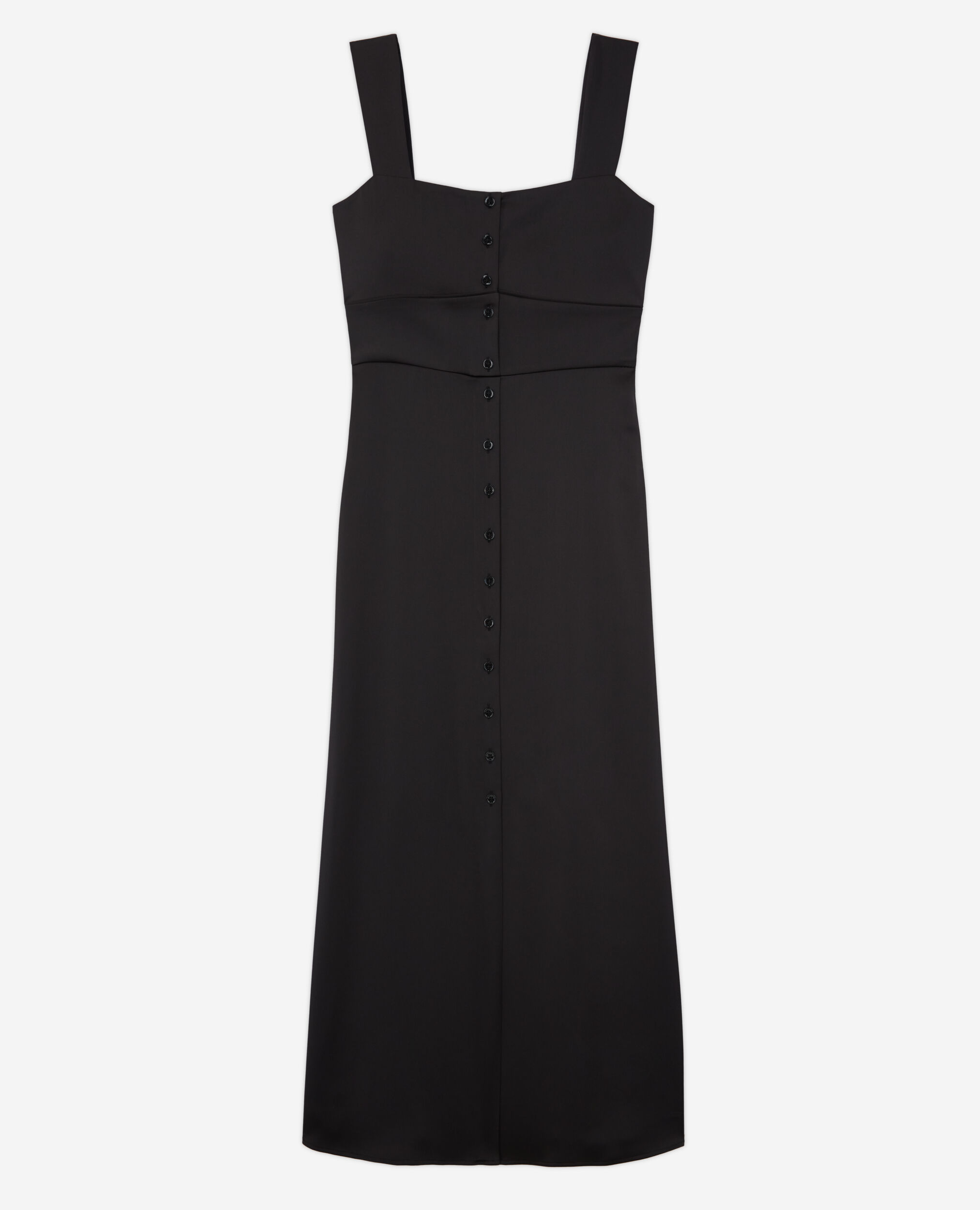 Robe longue noire avec boutonnage