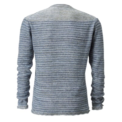 Herrenpullover Leinen, Grün-Blau