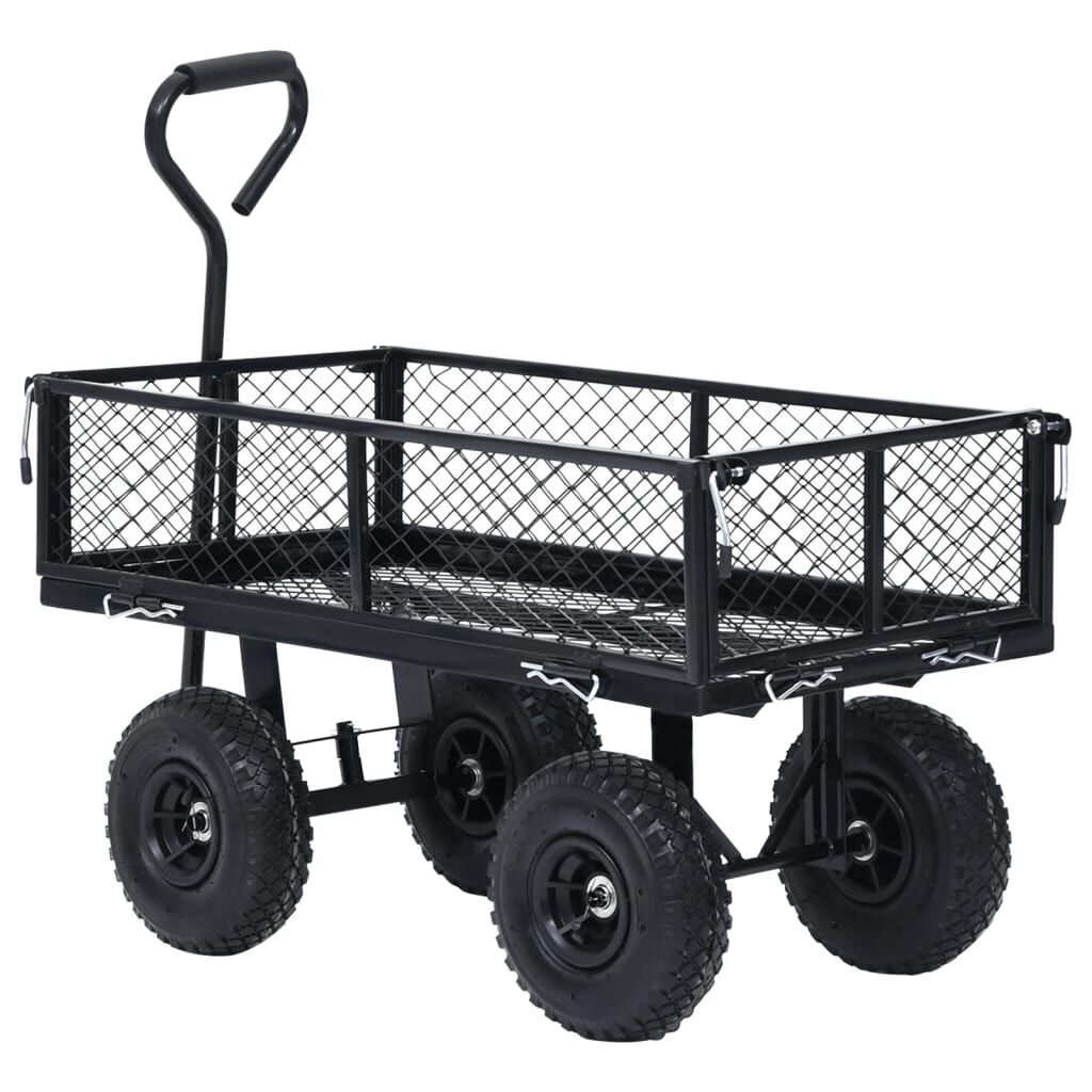 vidaXL Tuinhandtrolley Zwart 250 kg