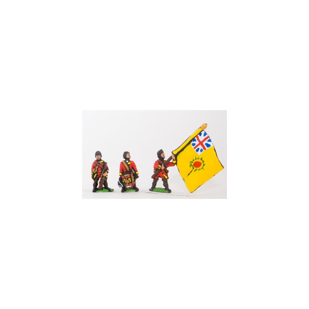 Seven Years War British in Canada: Command: Officer, Standard Bearer & Drummer in Campaign Dress