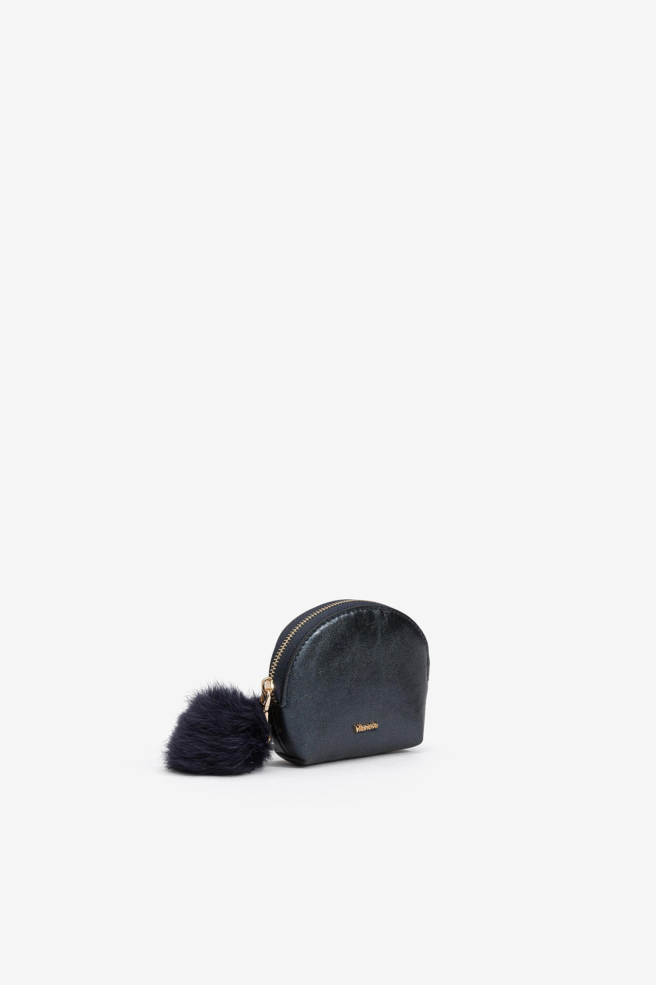 Porta-moedas com glitter e pompom