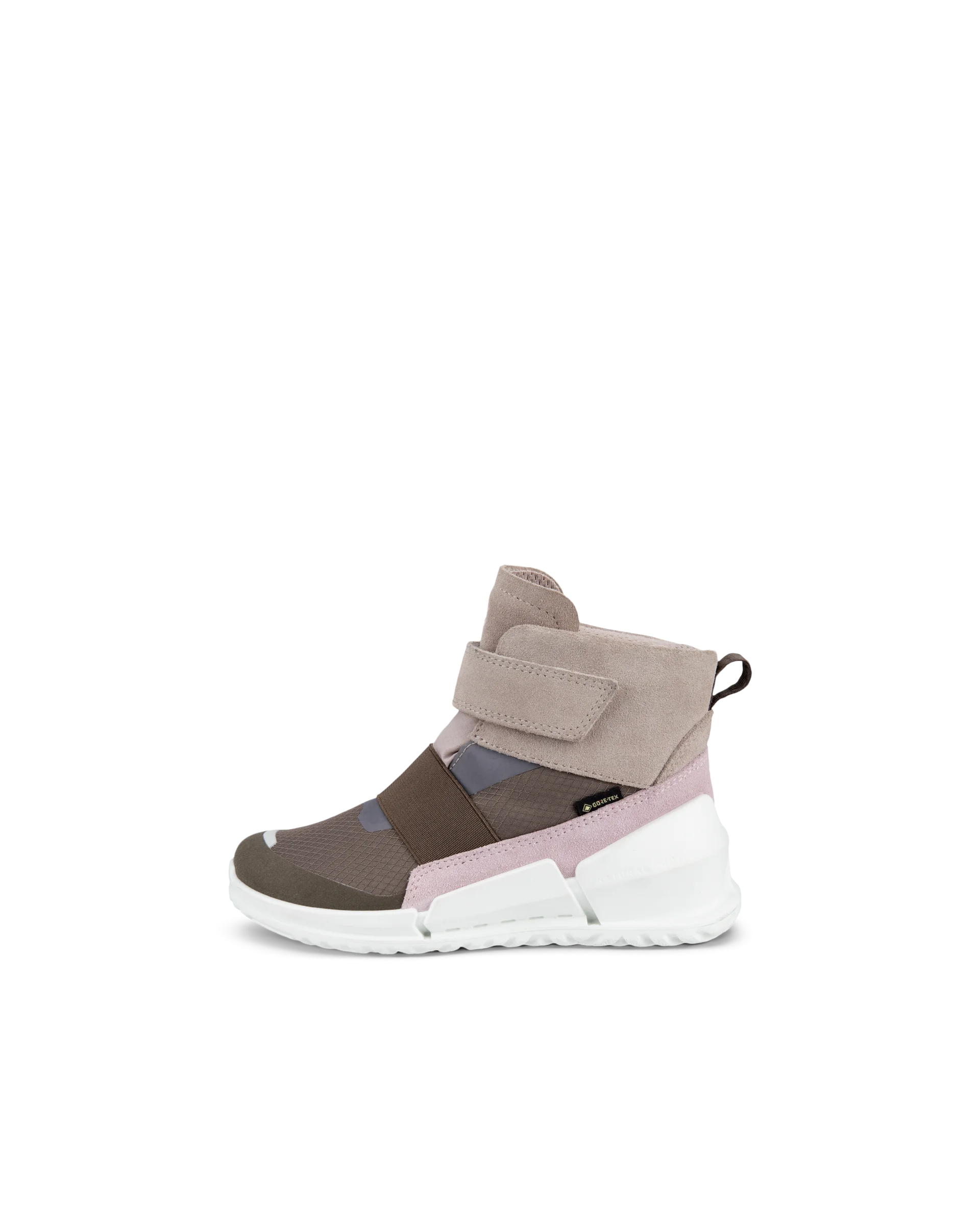 ECCO BIOM K1 Kinder High-Top-Sneaker aus Veloursleder mit Gore-Tex Beige