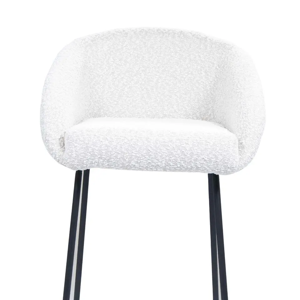 Barstoel Stof Beige - Zithoogte 65cm - 52x42x88cm - Lova - Set van 2