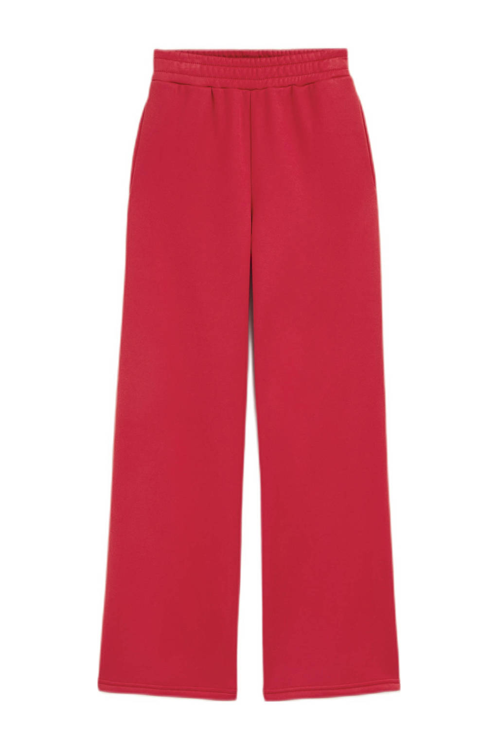 WE Fashion straight fit joggingbroek rood