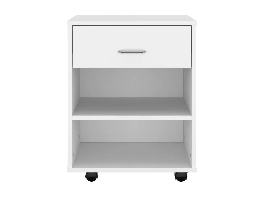 Armoire à roulettes Blanc 46x36x59 cm Bois d'ingénierie
