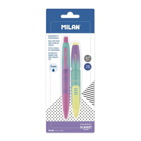 Milan Pack com Caneta Esferográfica e Lapiseiras Edição Sunset Multicolor