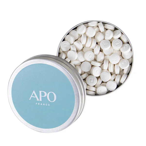APO France Boîte de transport pour Dentifrice solide en Aluminium ( Capacité 125 pastilles) Capacité de 125 pastilles