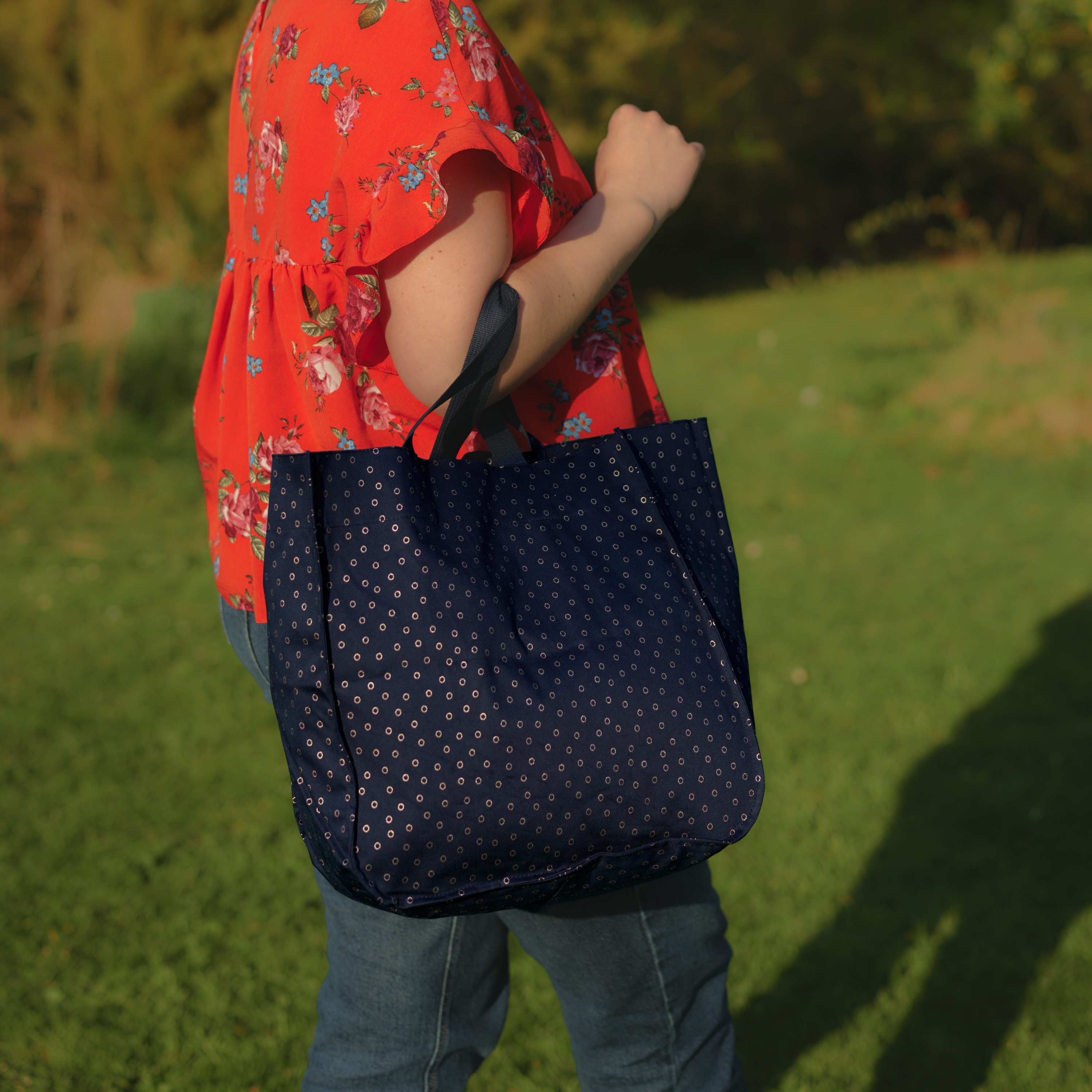 Sac Cabas Shopping Bulle Bronze Marine