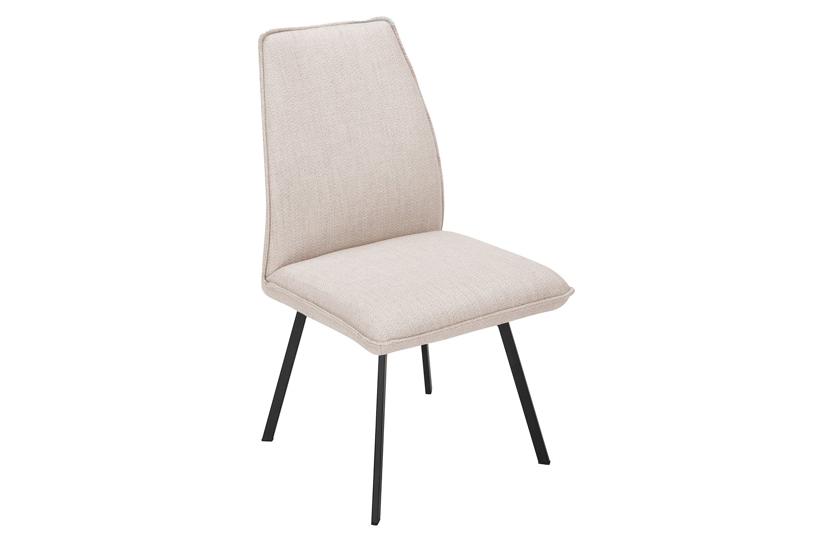 Amico spisestol Uten arm med glidefunksjon. Tekstil Brego 3590 Beige med sorte metall ben DL03K5