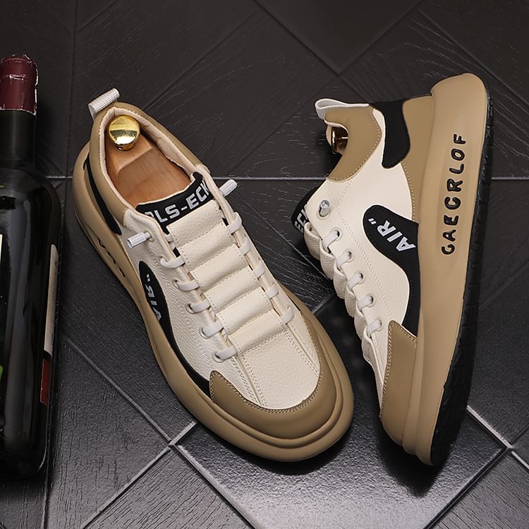 Mr Ozera - Platform sneakers met imitatieleren letters (verschillende ontwerpen)