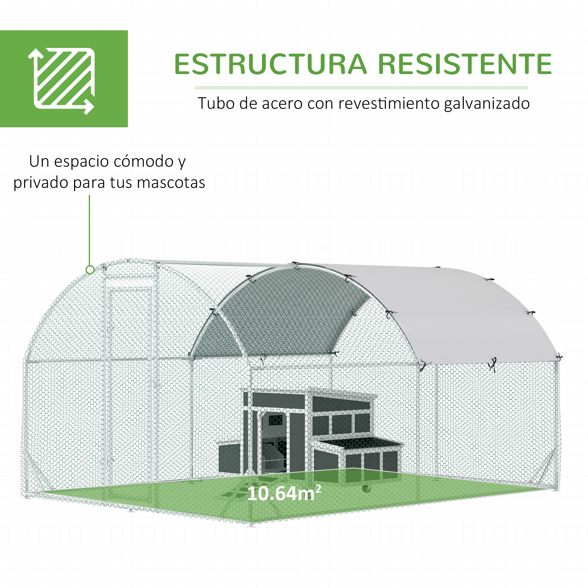 Conjunto de galinheiro PawHut cinza escuro