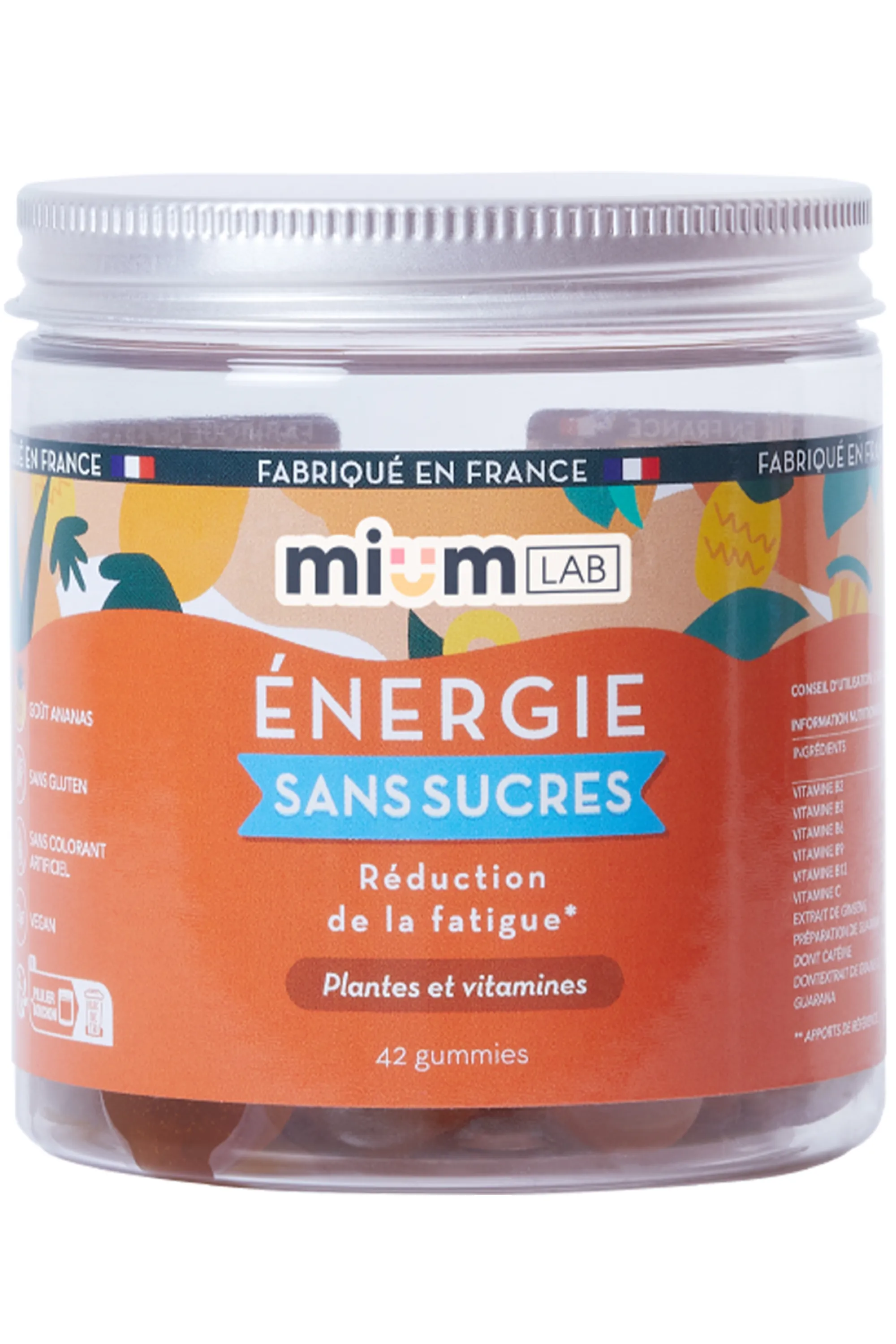 Mium Lab ex Les Miraculeux Compléments alimentaires gummies Energie sans sucres-100 g