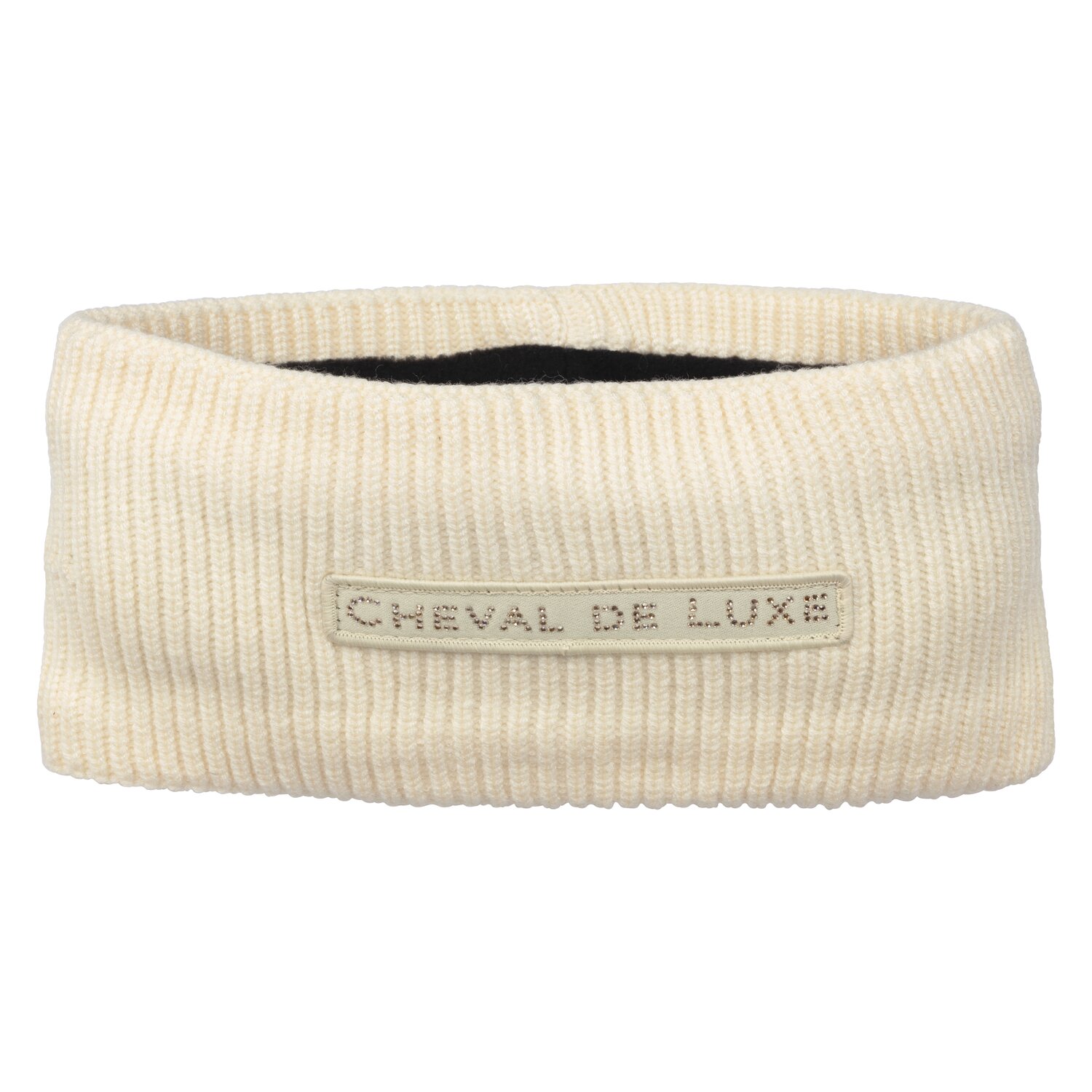 Cheval de Luxe Stirnband mit Glitzerpatch Schriftzug  - almond milk - Einheitsgröße