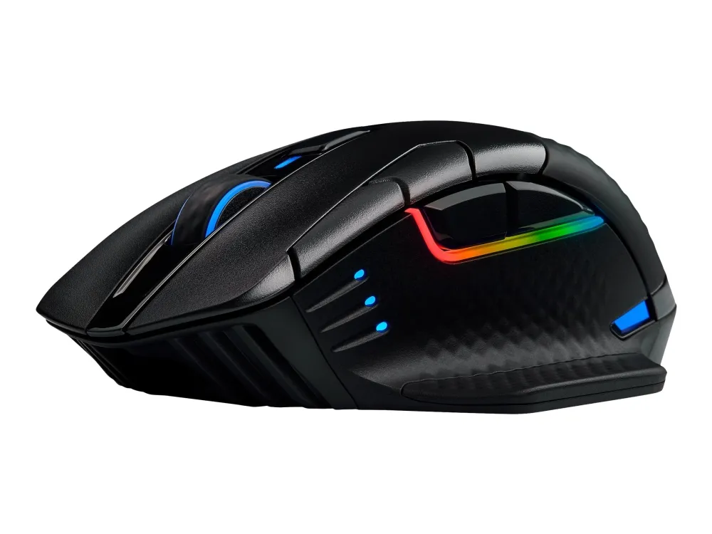 CORSAIR Gaming DARK CORE RGB PRO SE - Mus - optisk - 8 knapper - trådløs, kablet - USB, 2.4 GHz, Bluetooth 4.2 LE - sort