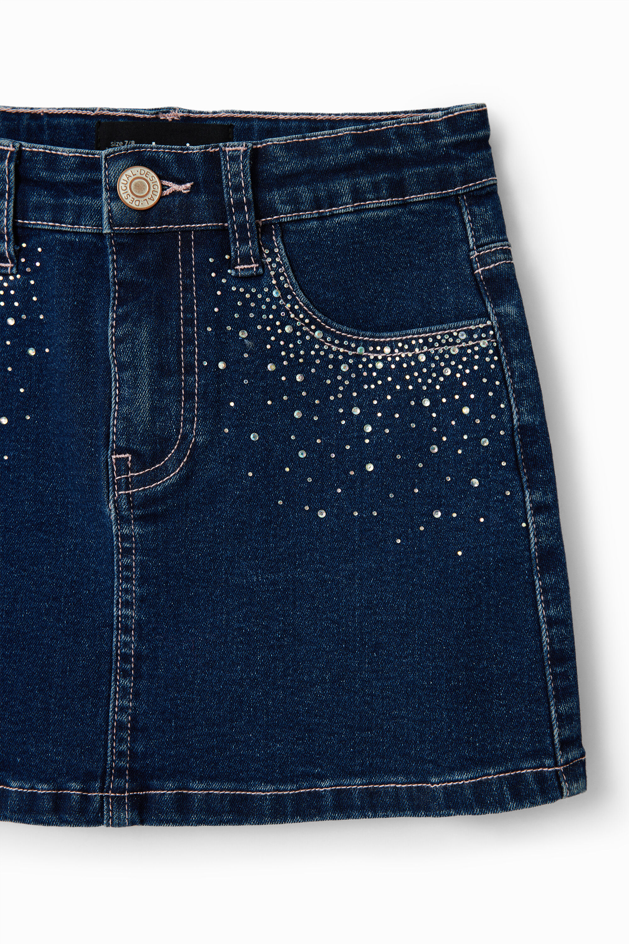 Mini-jupe jean strass