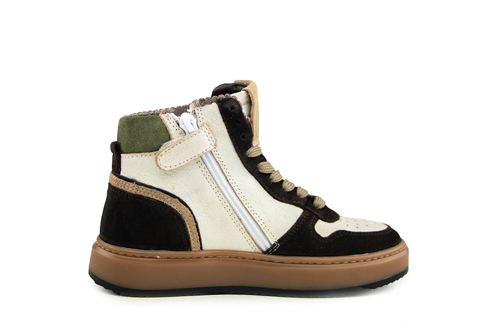 Hip Hoge Sneaker Donkerbruin Combi