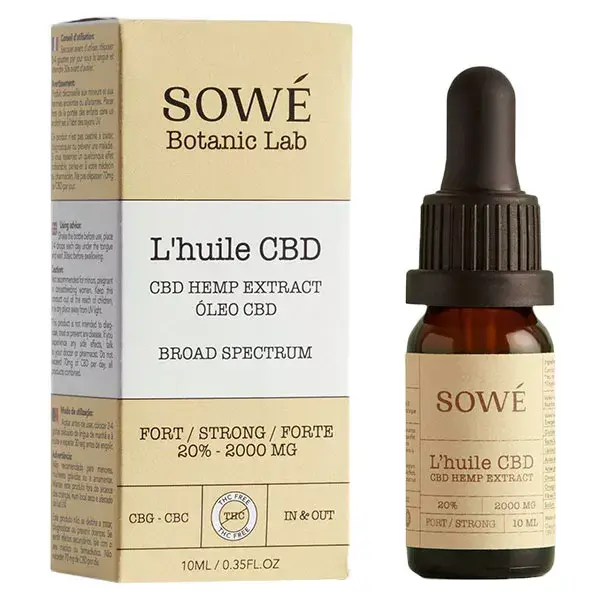 Óleo de CBD orgânico de amplo espectro Sowé, forte 20%, 10ml