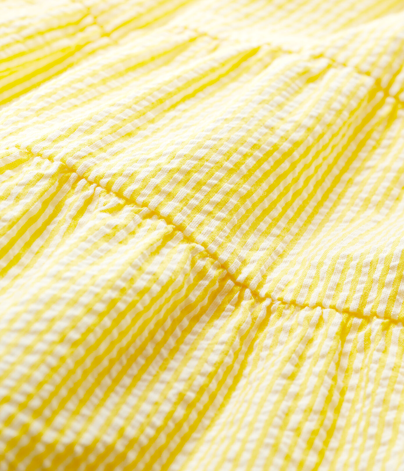 Robe manches courtes en seersucker rayé bébé fille