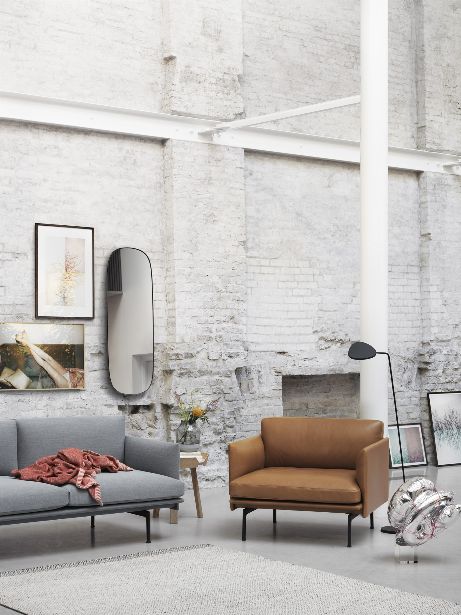 Vloerlamp Leaf zwart