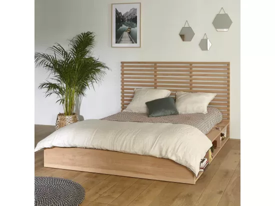 Tête de lit 170 cm bois massif bois naturel KOYA