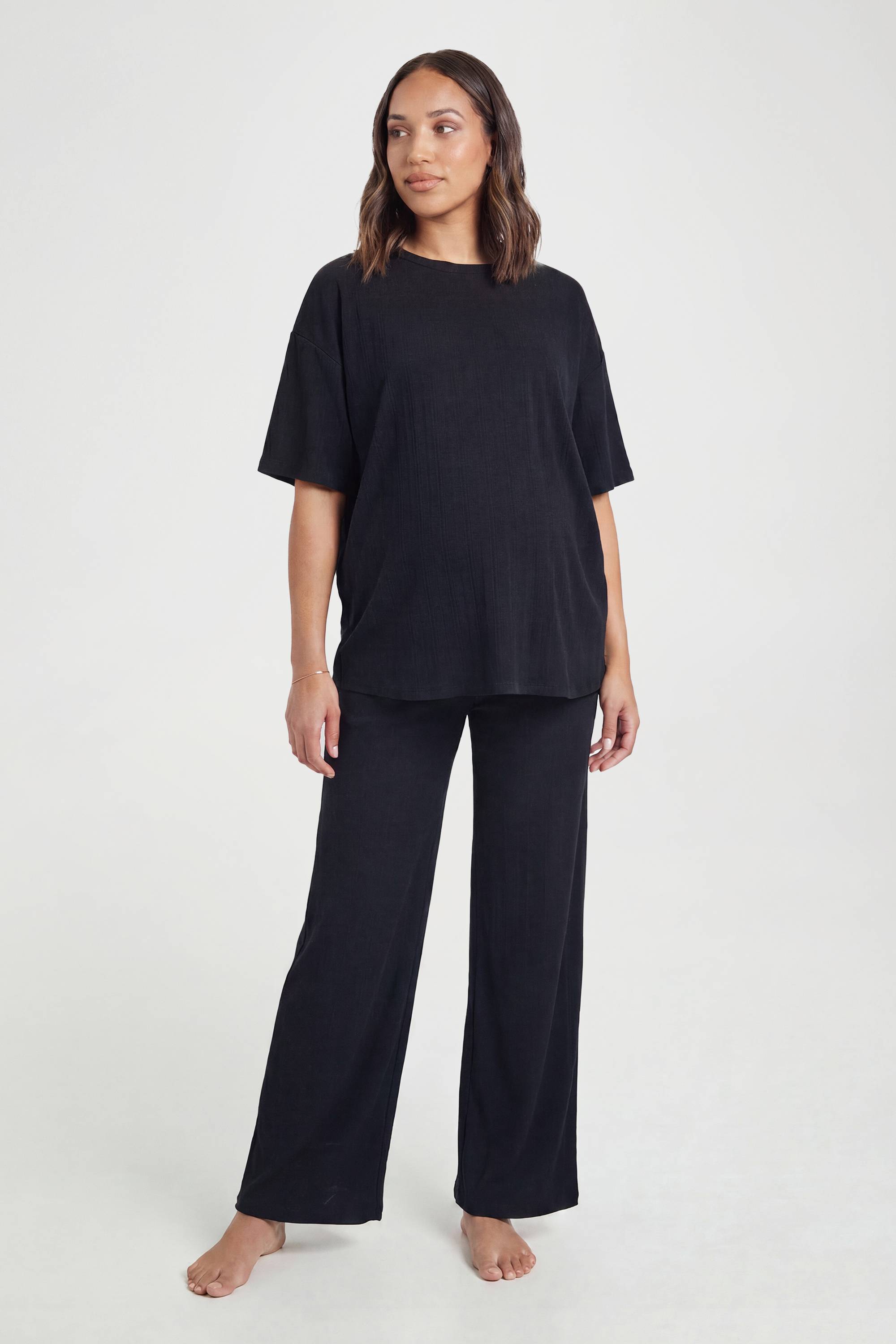 boohoo Ensemble coordonné de t-shirt de maternité et pantalon à jambes larges