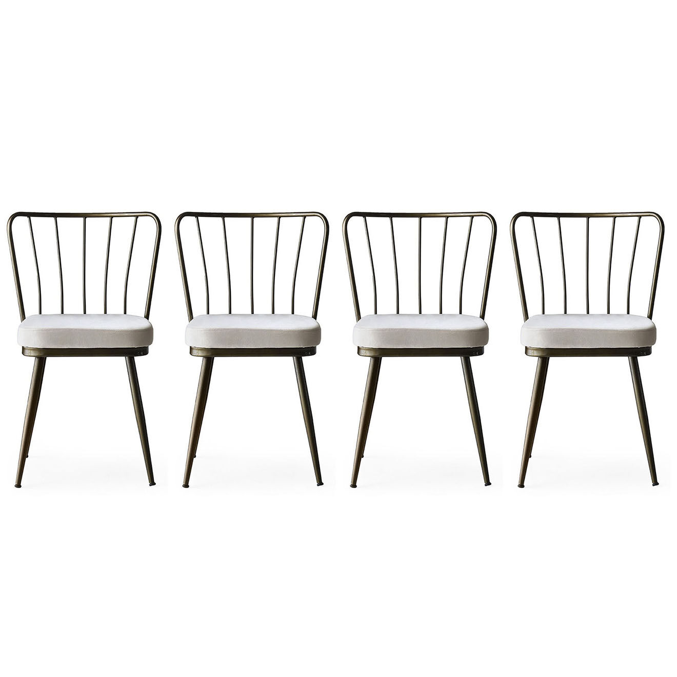 Homitis 4 Chaises Yildiz  blanc/noir - 43x82x42 cm